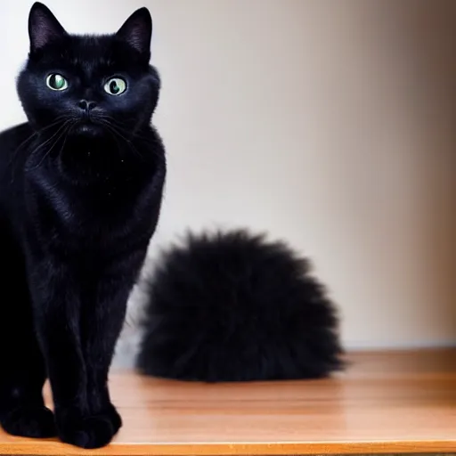 Prompt: a detailed full height photo of a black cat wearing high heels