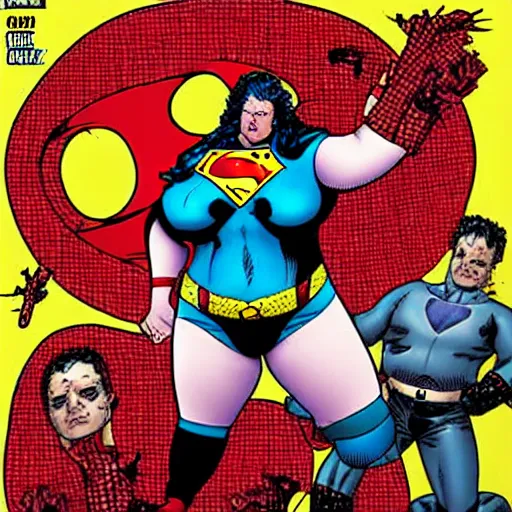 Image similar to super obese comic book artist ethan van sciver