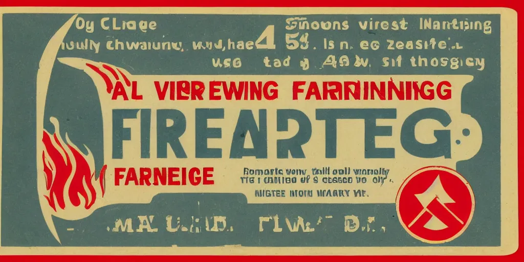 Image similar to vintage fire warning label