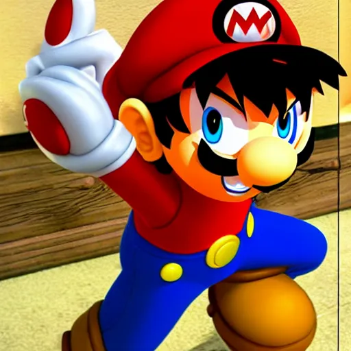 Image similar to luffy as mario