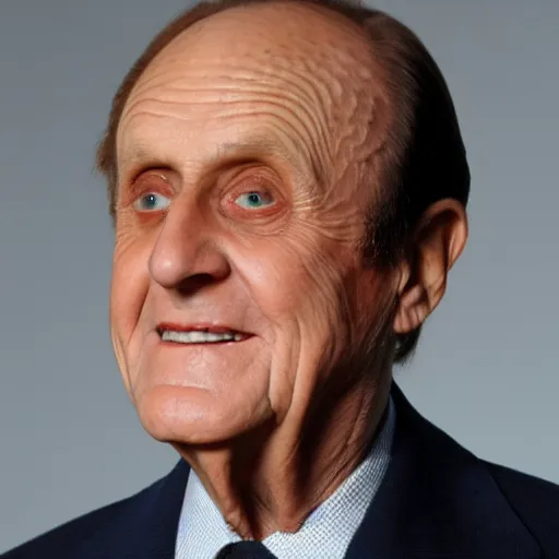 Image similar to a image of Bob Newhart. Head shot.