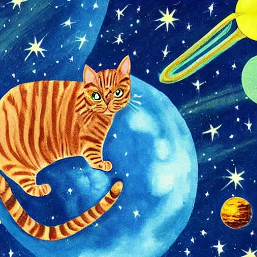 Prompt: cat in space