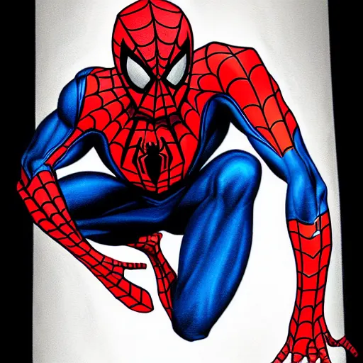 Image similar to spider - man drawn by quinton hoover,