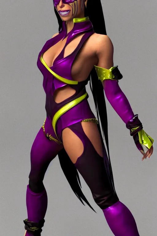 Image similar to mileena from mortal kombat 3 d render