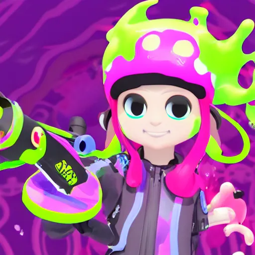 Image similar to portrait of a splatoon idol