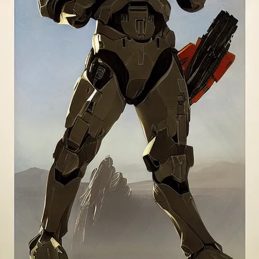 Image similar to halo reach, concept art, by leyendecker