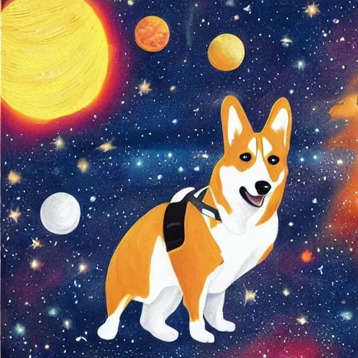 Image similar to space corgis