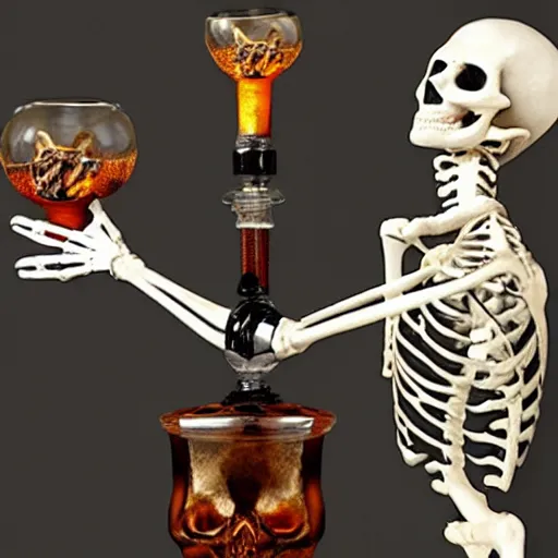 Prompt: Skeleton bong.