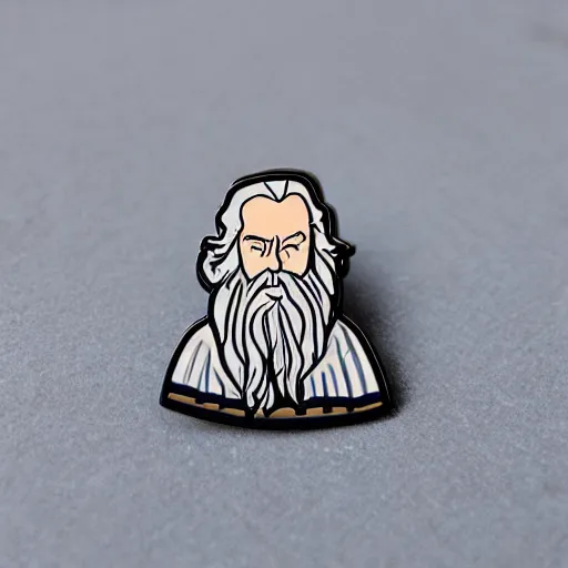 Prompt: gandalf enamel pin