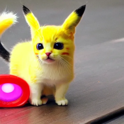 Image similar to merge of pikachu and the cutest kitten ever