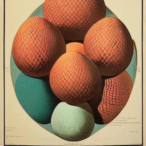 Image similar to color poster of dragon eggs, by adolphe millot