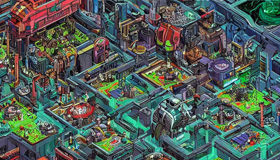Prompt: a xenomorphic biopunk city in the style of sega genesis game