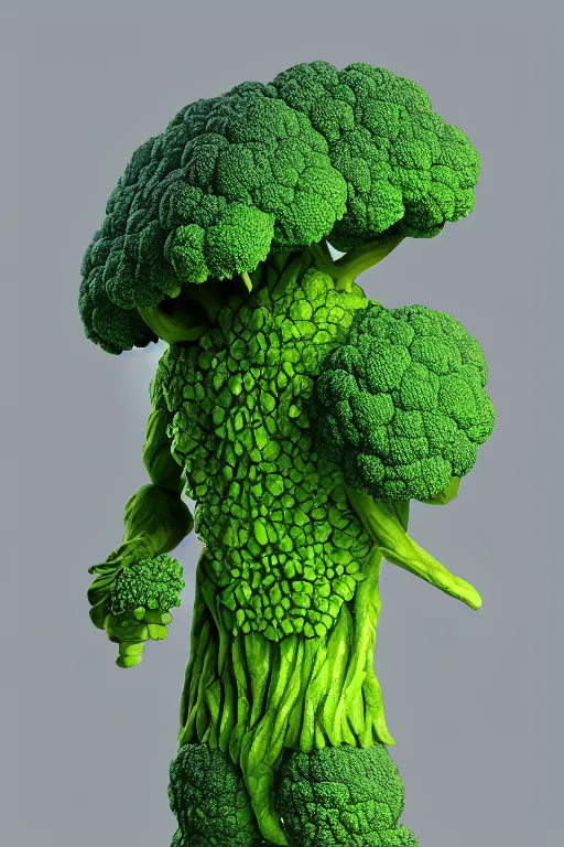 Prompt: a humanoid figure broccoli monster, highly detailed, digital art, sharp focus, ambient lighting, trending on art station