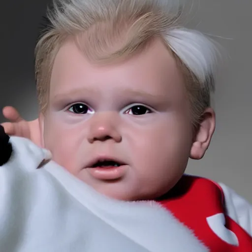 Prompt: donald trump dressed as a baby, hyper realistic, 4k