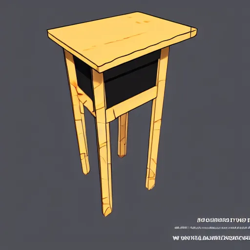 Image similar to bedside table in the style of frog, concept art