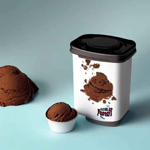 Image similar to poop flavored ice cream quart container with a picture of poop on the graphic label