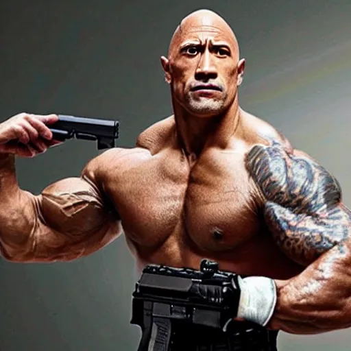 Prompt: dwayne the glock johnson