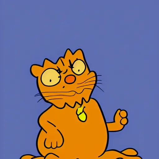 Image similar to garfield in the style of jim davis, animated, cartoon