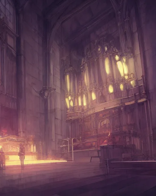 Image similar to pipe organ ghost, scenic full shot, ambient lighting, detailed face, by makoto shinkai, stanley artgerm lau, wlop, rossdraws, no people