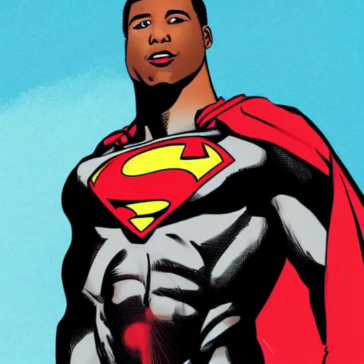 Image similar to portrait of gay black superman