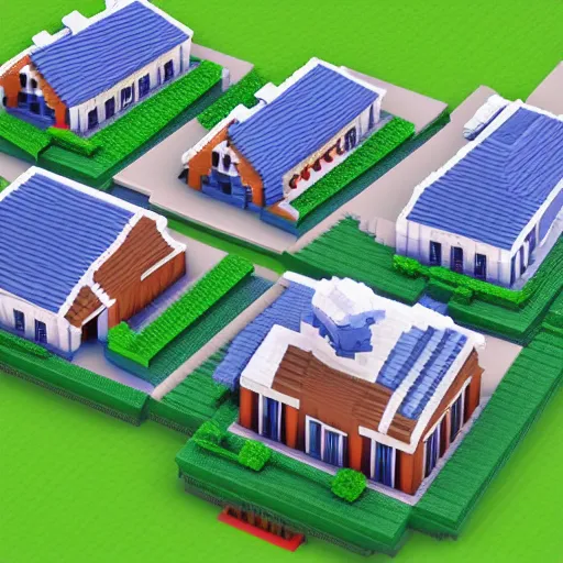 Image similar to high detailed voxel pixelated house, wow, 4 k