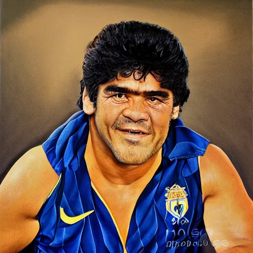 Image similar to studio light, portrait, diego armando maradona by mark brooks, by roger dean, hd, hyper detailed, 4 k - h 6 4 0