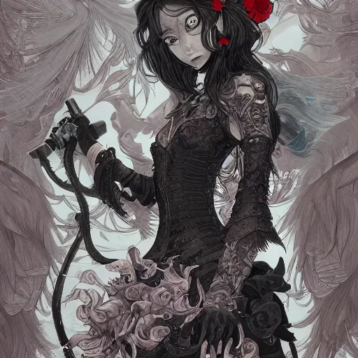 Image similar to a ultra detailed illustration of a Rui Demon Slayer by James jean, trending on ArtStation,