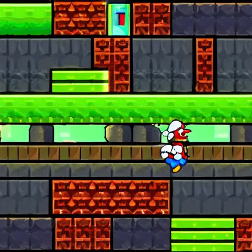 Prompt: Twitch speedrun mario