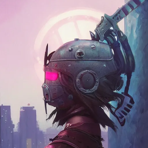 Image similar to cyberpunk viking helmet mask warrior goddess robot ninja fantasy, art gta 5 cover, official fanart behance hd artstation by jesper ejsing, by rhads, makoto shinkai and lois van baarle, ilya kuvshinov, ossdraws