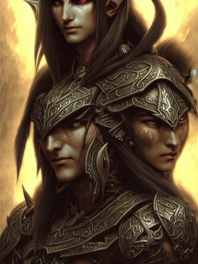 Image similar to World of Warcraft dark elvish character portrait drawn by Katsuhiro Otomo, photorealistic style, intricate detailed oil painting, detailed illustration, oil painting, painterly feeling, centric composition singular character