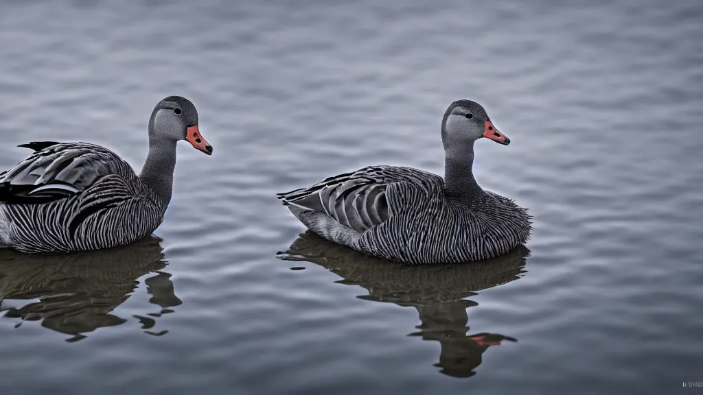 Image similar to cyberpunk greylag goose floating in space, 8k, cinematic, epic, ultra detailed, award winning, trending on artstationHD, dramatic