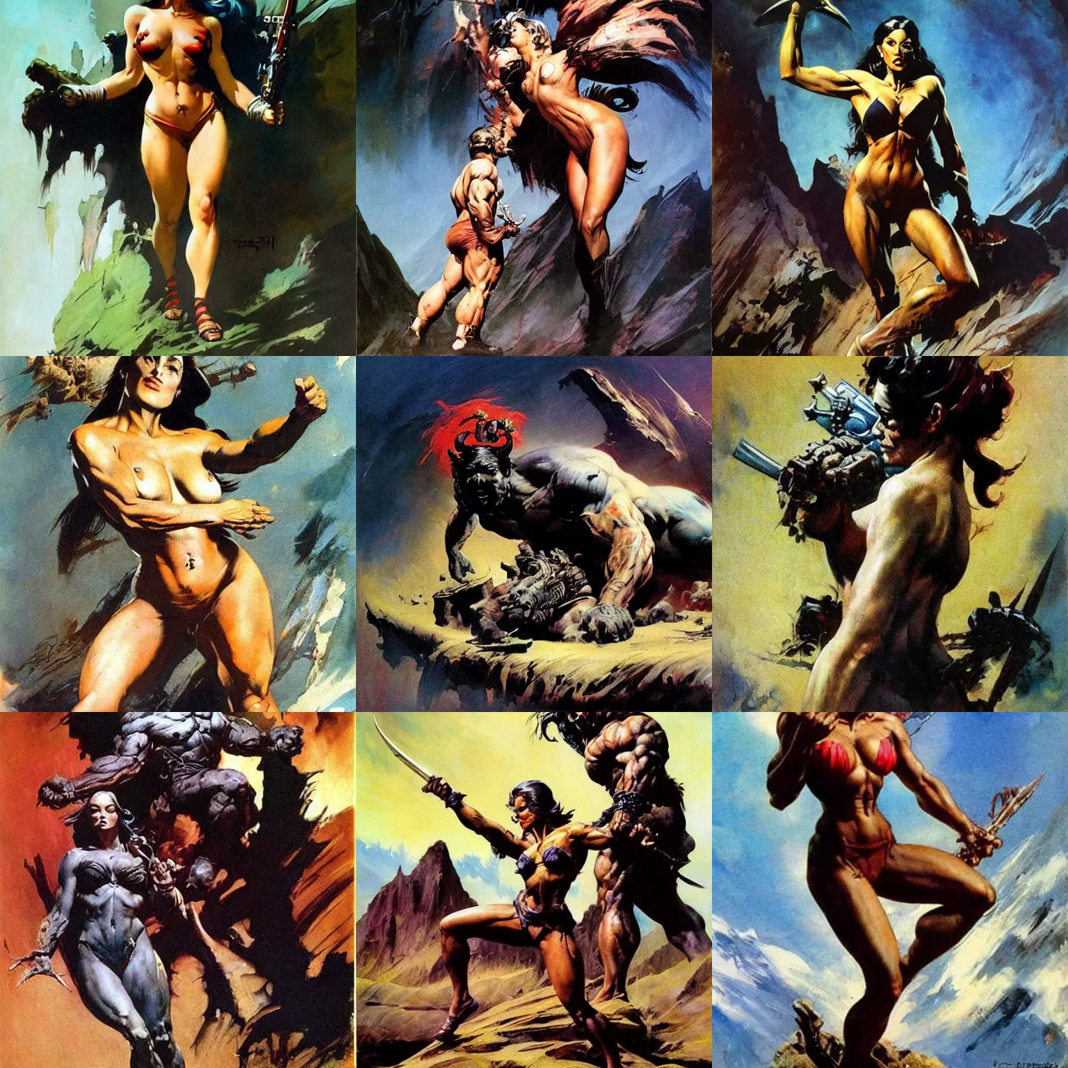 Prompt: art by frank frazetta