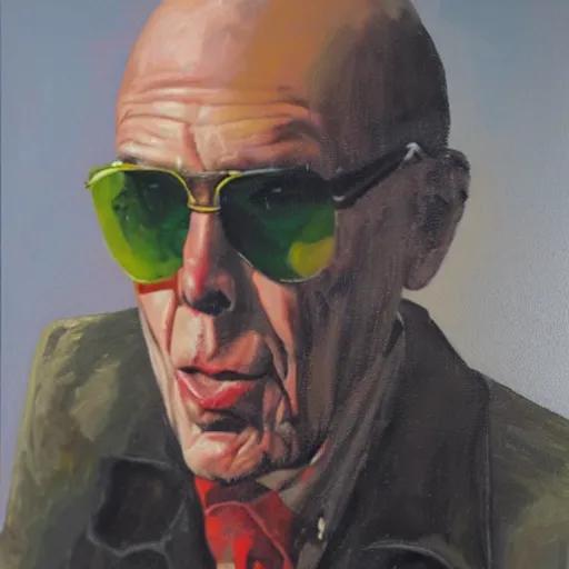 Prompt: oil painting of hunter s. thompson, portrait, old english