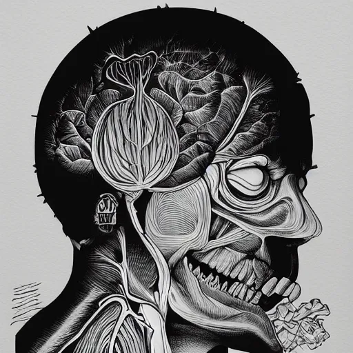 Image similar to the anatomy of a head of lettuce, jojo's bizarre adventure, an ultrafine detailed painting by james jean, studio ghibli, behance contest winner, vanitas, angular, altermodern
