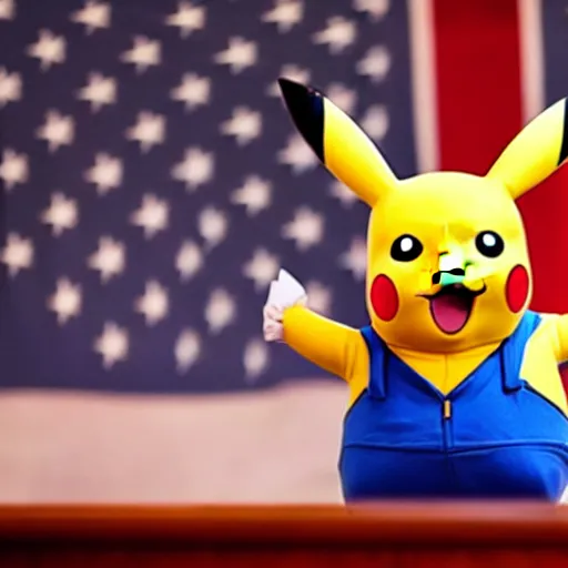 Image similar to Pikachu is elected president of the United States, photograph via White House photographer