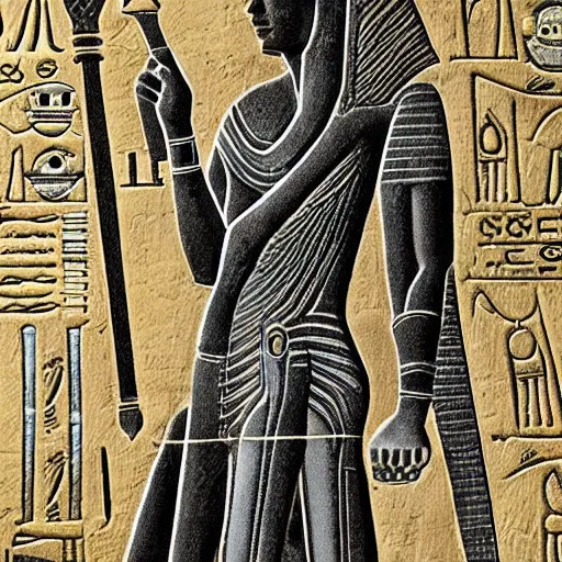 Image similar to harry potter as an egyptian god, hieroglyph, photorealism