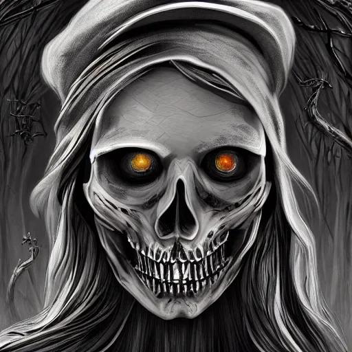 Image similar to spooky wicher hat hallowen, digital art, highly detailed, illustration, elegant, digital painting 4K UHD image