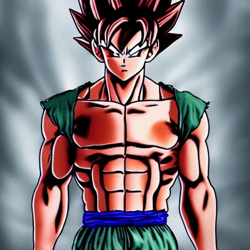 Image similar to photorealistic fantasy concept art of Baki Hanma as a dragon ball character