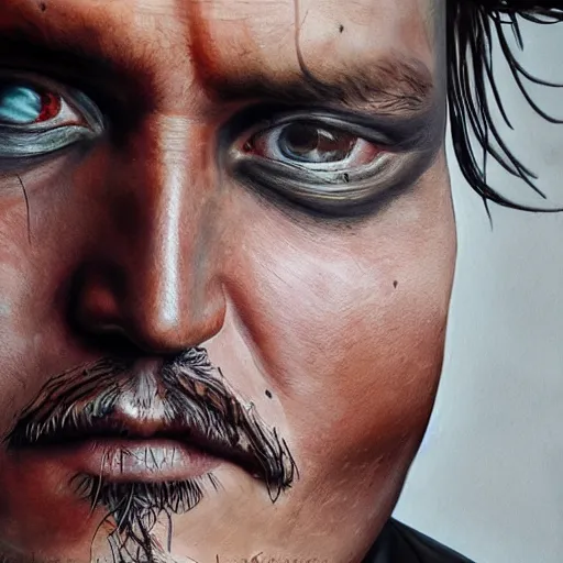 Prompt: Johnny Depp, ultra detail, ultra realist, 8K, 3D, natural light, photorealism