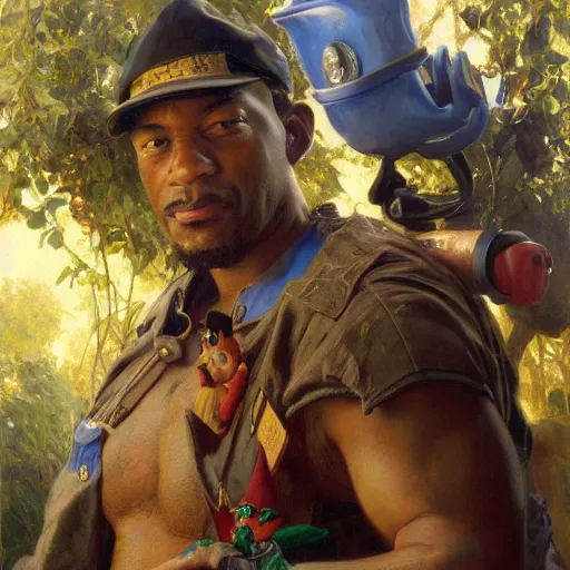 Prompt: carl johnson as super mario, highly detailed painting by gaston bussiere, craig mullins, j. c. leyendecker, 8 k