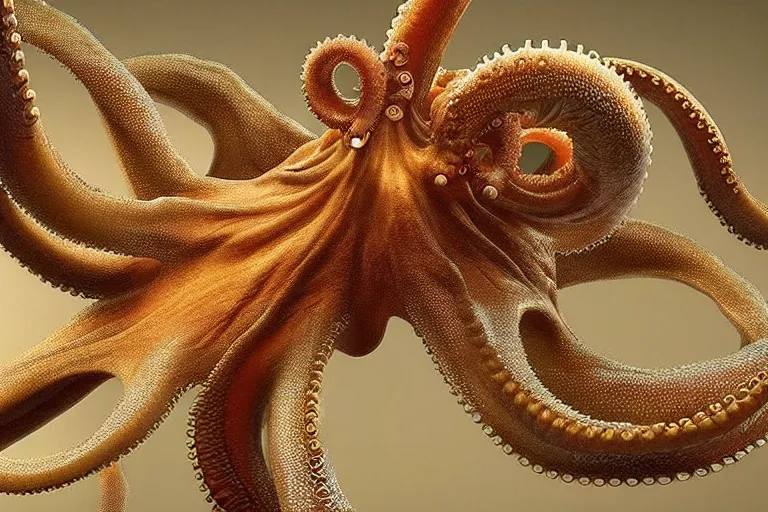 Prompt: a close up of an octopus's body and tentacles, a computer rendering by earnst haeckel, trending on zbrush central, neoplasticism, lovecraftian, zbrush, biomorphic, midjourney, dall - e, nightcafe