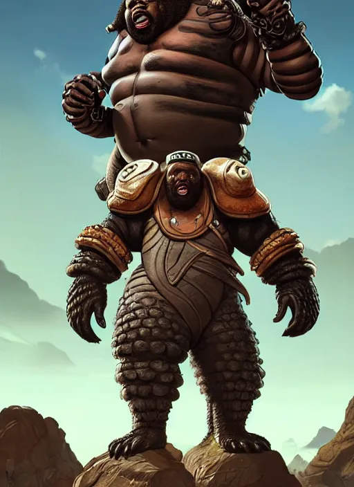 Prompt: Big Poppa Kraken as an Apex Legends character digital illustration portrait design by, Mark Brooks and Brad Kunkle detailed, gorgeous lighting, wide angle action dynamic portrait