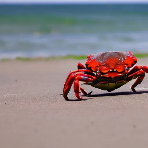 Image similar to crab skateboarding 4 k