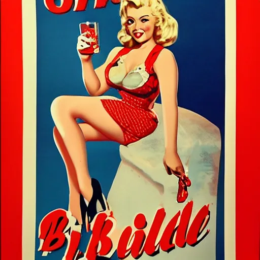 Image similar to blonde girl pin-up poster vintage