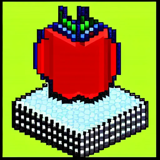 Prompt: pixel art, #pixelart, isometric apple