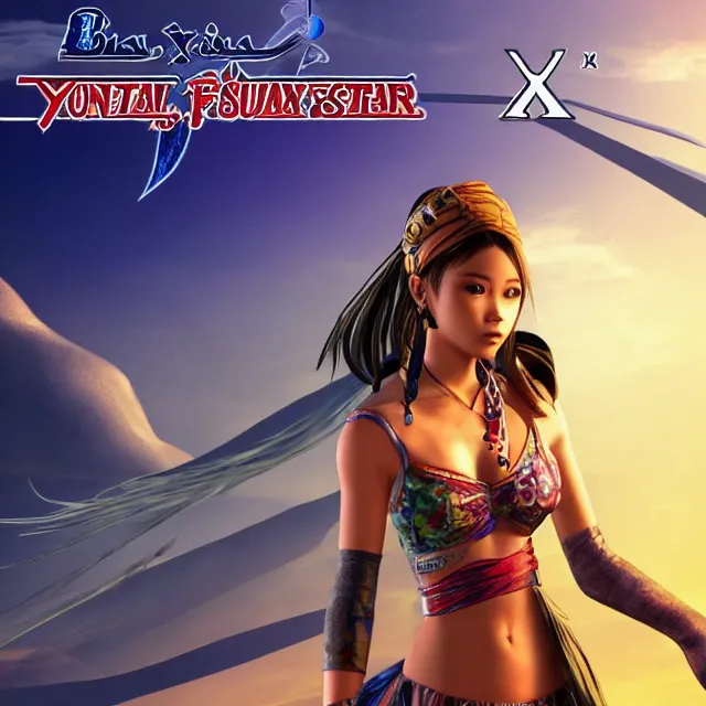 Image similar to Yuna from Final Fantasy X in GTA V, Cover art by Stephen Bliss, boxart, loading screen,