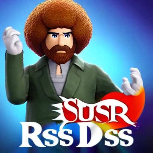 Image similar to Bob Ross character reveal for Super Smash bros ultimate