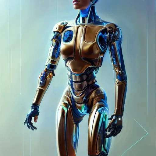 Prompt: future cyborg digital art, irina french, heraldo ortega, mandy jurgens hajime sorayama trending on artstation masterpiece golden ratio 8 k 1 5 0 mpx