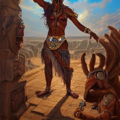 Image similar to an aztec sacrifice muppet, detailed, centered, digital painting, artstation, concept art, donato giancola, joseph christian leyendecker, wlop, boris vallejo, breathtaking, 8 k resolution, extremely detailed, beautiful, establishing shot, artistic, hyperrealistic, beautiful face, octane render, cinematic lighting, dramatic lighting, masterpiece