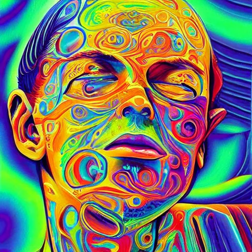 Image similar to Alex-Grey painting, psychedelic-art